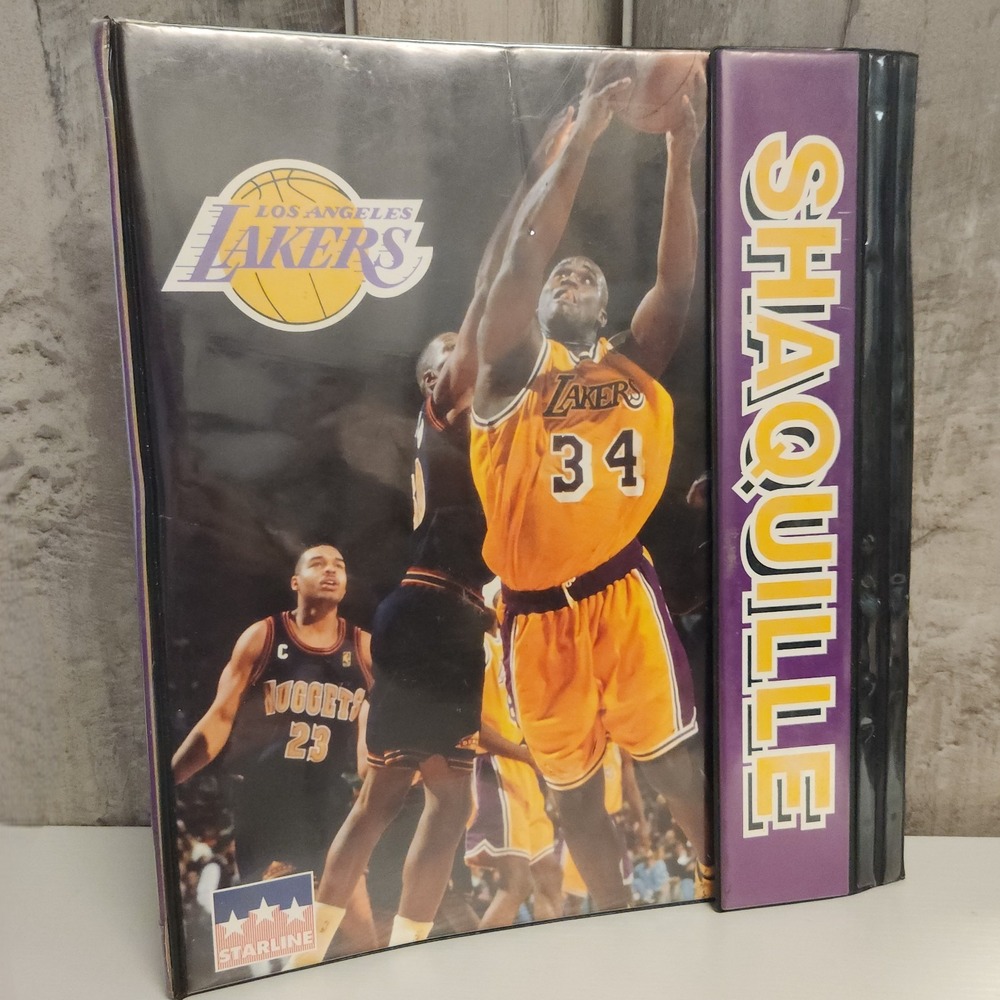 Vintage 1998 Starline LA Lakers Shaquille O'Neal SHAQ 3 Ring Card Binder NBA USA